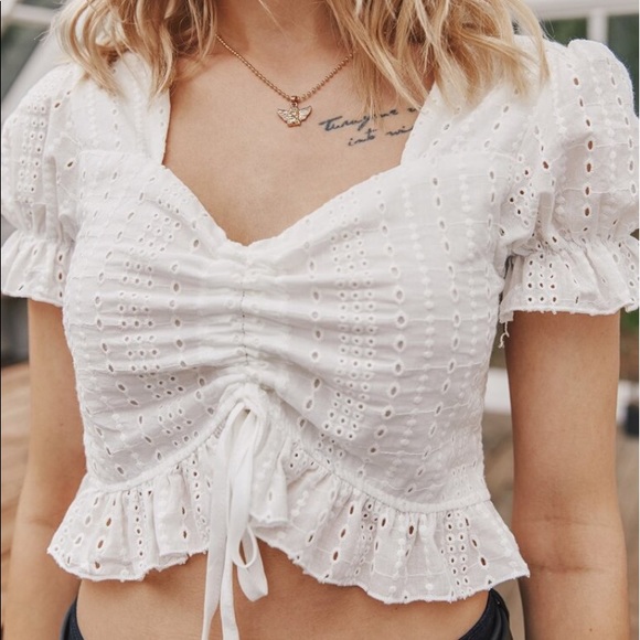 ROMWE Schiffy Drawstring Crop Top - Picture 4 of 9